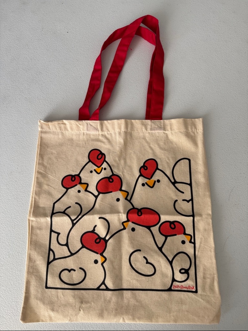 Bitty Basilisk Chicken Flock Cotton Tote Bag